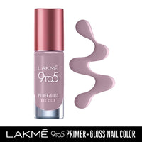 Lakmé 9to5 P+G Nail Color AppleBlossom 6ml & Lakmé 9 To 5 Primer + Glossy Finish Nail Colour Combo