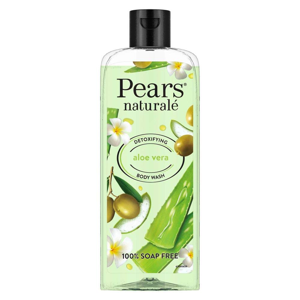 Pears Naturale Detoxifying Aloe Vera Body Wash 250 ml, 100% Natural Ingredients, Liquid Shower Gel with Olive Oil for Glowing Skin - Paraben Free