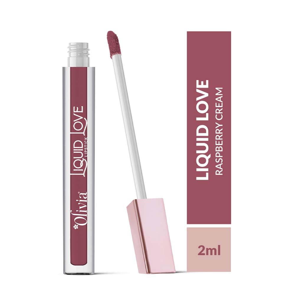 Oliva Liquid Lipstick, 12HR Long-lasting Matte Lipstick, Non Transfer, High Coverage, Water & Smudge Proof, Light Weight & Cruelty-Free - 2ml (Rasberry Cream 10)