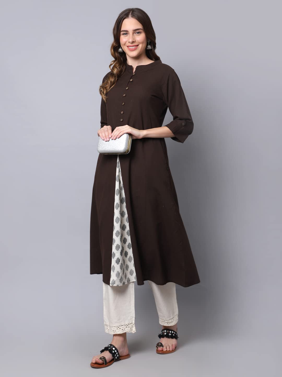 Pistaa's  Women Cotton Printed Cut Regular Kurta