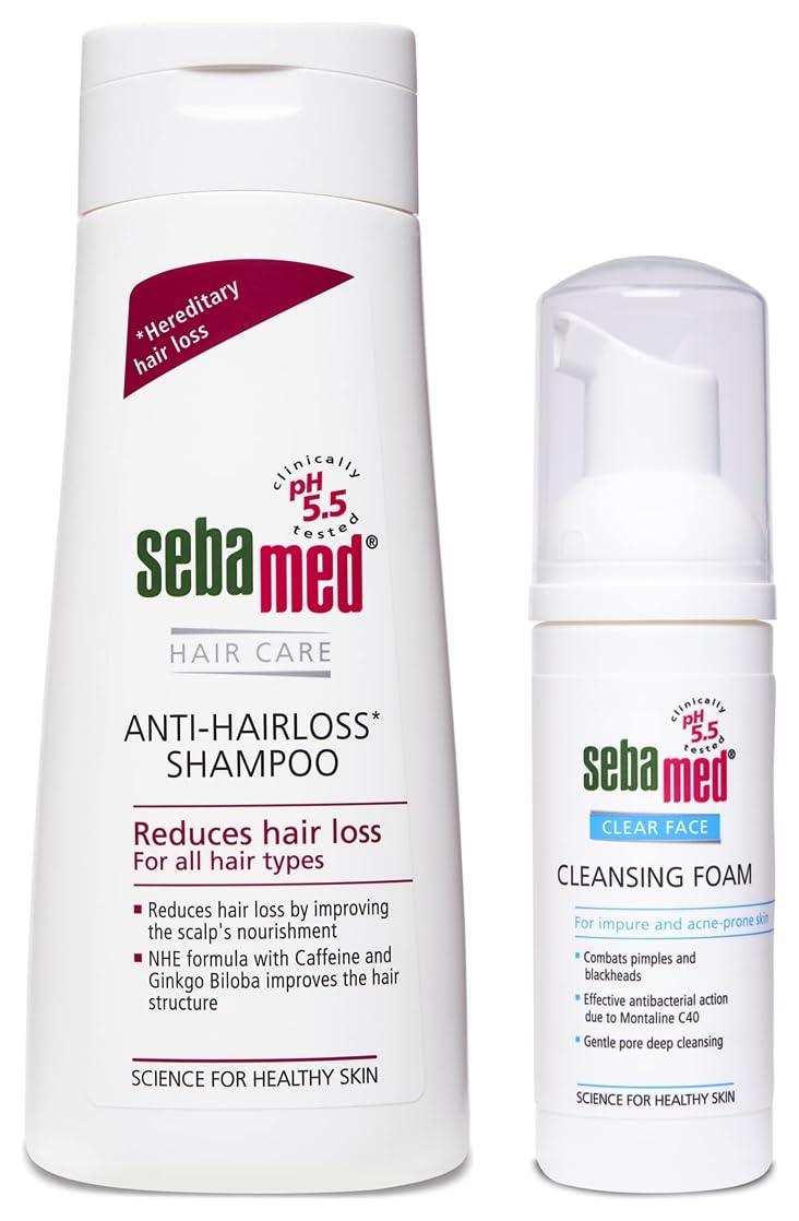 SebaMed Anti-Hairloss Shampoo, 200ml & Sebamed Clear Face Foam, 50ml