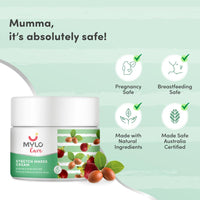 Mylo Care Stretch Marks Cream for Pregnancy with the Goodness of Shea Butter, Saffron, Kokum Butter and Aloe Vera, Australia Certified Toxin Free, No Mineral Oils - 100ml (Pack of 1)