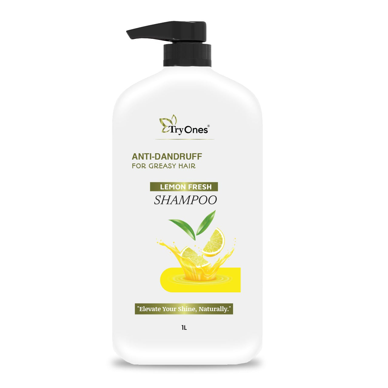TryOnes LEMON FRESH SHAMPOO & Itchy & Flaky Scalp Reduces Dandruff from 1st wash | Moisturises Scalp | Provides Gentle Cleansing 1000 ml