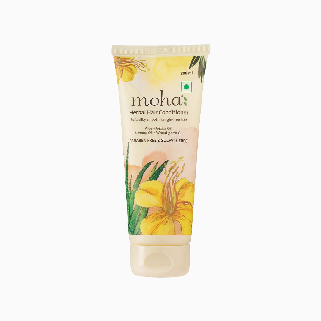 Moha: Herbal Hair Conditioner With Aloe, Jojoba Oil, Almond Oil And Wheat Germ Oil For Soft, Silky Smooth, Tangle-Free Hair - 200Ml (Pack Of 1),1 Count