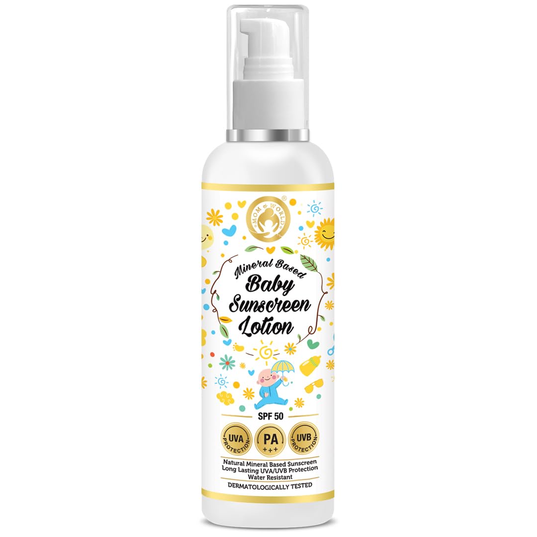 Mom & World Kidsy Face Wash Tear Free, 120ml + Baby Sunscreen Lotion Spf 50 Pa+++