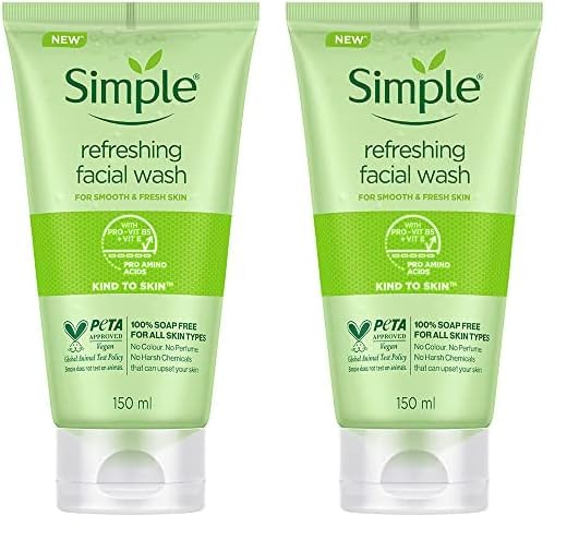 Simple Kind To Skin Refreshing Facial Wash 150 ml (Pack of 2)