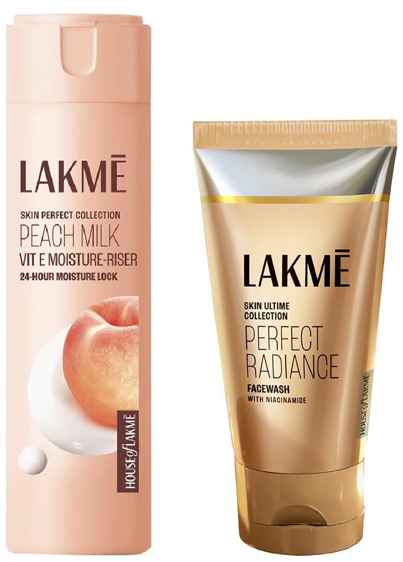 Lakmé Peach Milk & Lakmé Perfect Radiance Intense Brightening Face Wash 50 g Combo