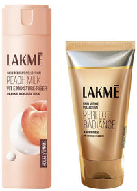 Lakmé Peach Milk & Lakmé Perfect Radiance Intense Brightening Face Wash 50 g Combo