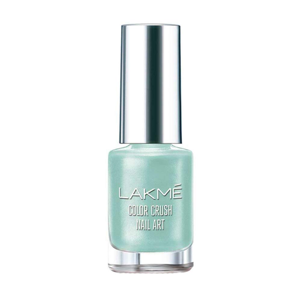 Lakmé Color Crush Nailart, M16 Mint Blue, Matte, Glossy Finish, 6 Milliliters