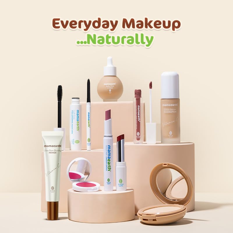 Mamaearth Glow Pore Blurring Primer with Vitamin C & Turmeric - 25 g| Enhances Skin’s Glow | Blurs Pores | Helps Makeup Last Long | Lightweight & Non-Greasy