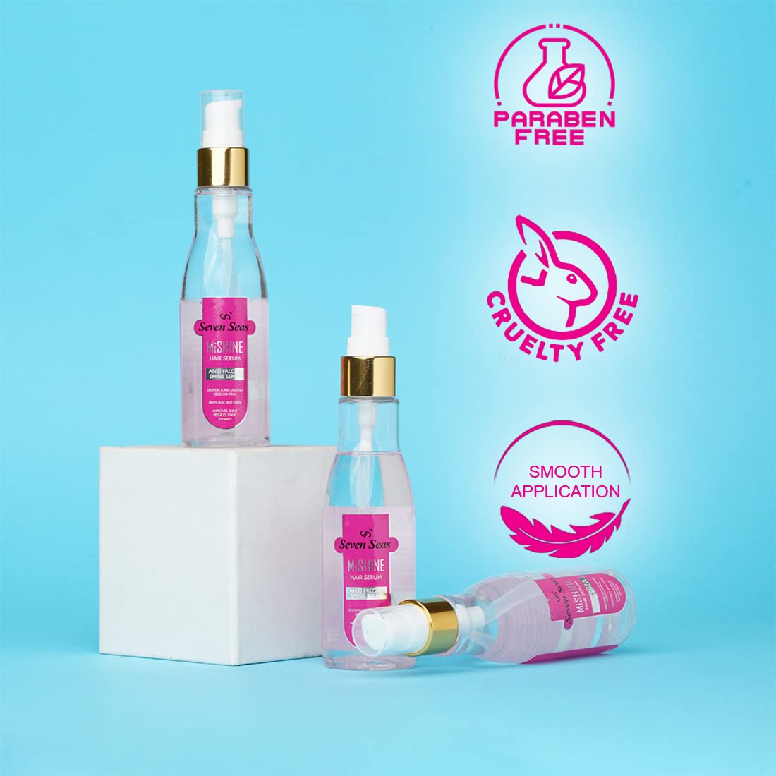 Seven Seas Mi Shine Anti Frizz & Shine Hair Serum | Provides Long Lasting Frizz Control | Softer Hair | Potection and Shine For Dry Flyaway Hair (100ml)