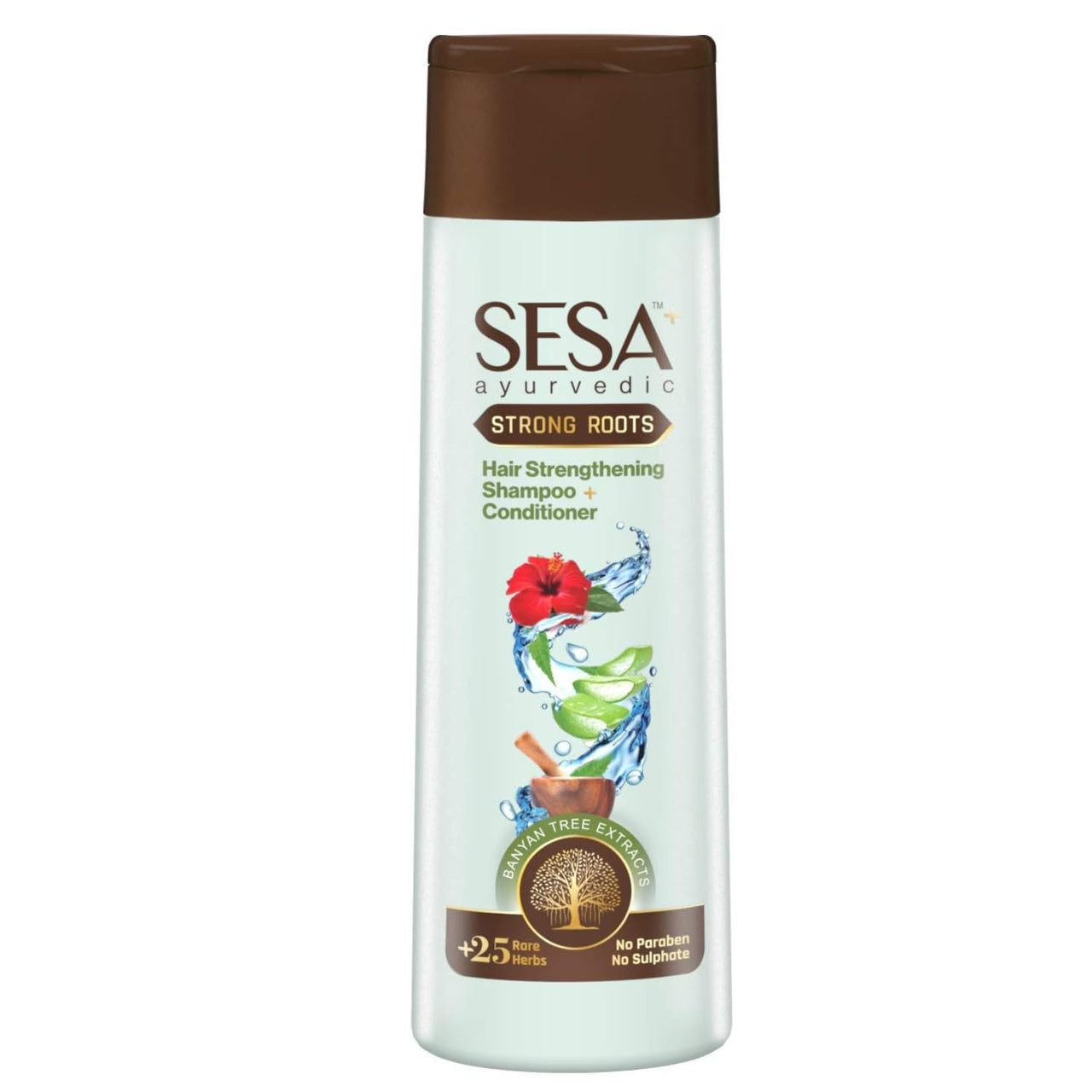 SESA Ayurvedic Strong Roots Hair Shampoo And Conditioner 200 ml Paraben & Sulphate Free Strengthening Roots Nourishes Scalp For Men & Women