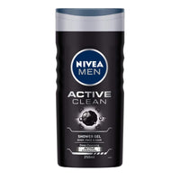 NIVEA Deodorant Roll On for Men, Protect & Care, 50ml and Shower Gel, Active Clean Body Wash for Men, 250ml