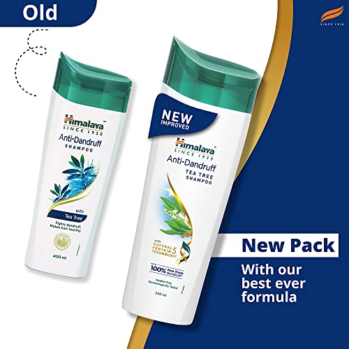 Himalaya Anti-Dandruff Tea Tree Shampoo, Removes up to 100% Dandruff, Soothes Scalp & Nourishes Hair, with Tea Tree oil and Aloe Vera, for men and women, 180ml