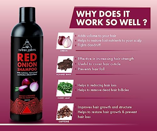 UrbanGabru Natural Onion shampoo for hair strengthening & hairfall control - Paraben & Sulphate free 200gm