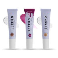 Sereko Lips Don't Lie Kit - Hydra Peptide Lip Balm Combo, Salted Caramel (Non-Tinted), Raspberry Sorbet (Tinted), Affagato (Pigmentation Repair)