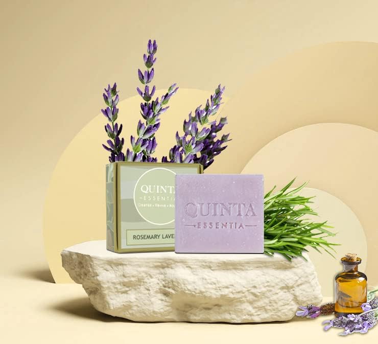Quinta Essentia Organic, Cold Processed Bathing Soap with Rosemary and Lavender for Brightening, Nourishing Skin, Remove Dead Skin, Tanning - 100g (Pack of 2)