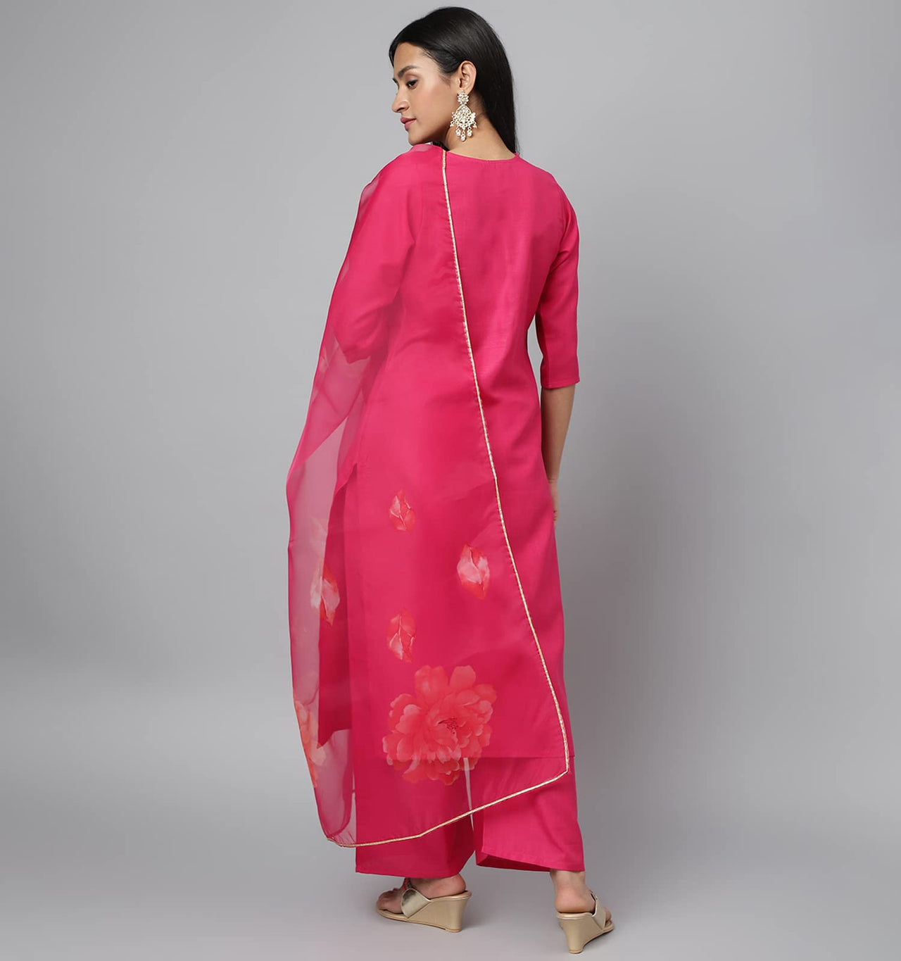 RATAN Straight Salwar Suit Kurta Palazzo Set with Printed Dupatta for Women