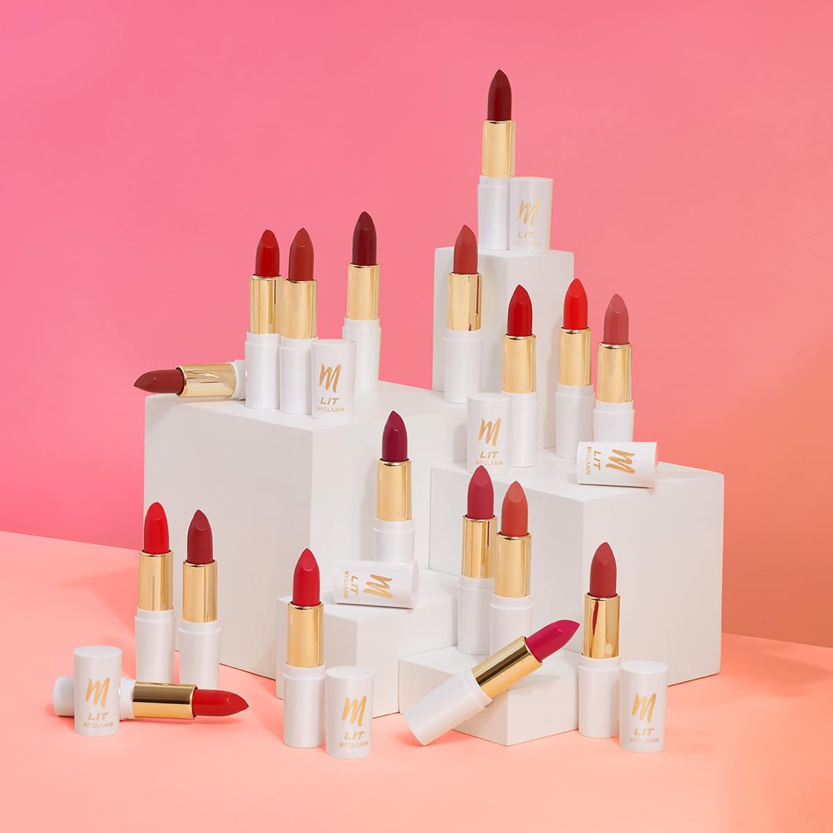 MyGlamm LIT Moist Matte Lipstick - Red Lady (Red Pink Shade)| Long Lasting, Pigmented, Hydrating Lipstick with Moringa Oil and Vitamin E (4.2g)