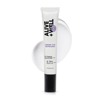 Alive + Well No Baggage Under Eye Cream Gel, with Caffiene and Tripeptides, Crafted By Dermatologists for Dark Circle Removal, Puffiness & Crows Feet with Built-in Cooling Massage Applicator - 15ml