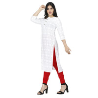DARIKA Present Pure Chickari Cotton White Colour Kurti for Women All Small & Plus Size.