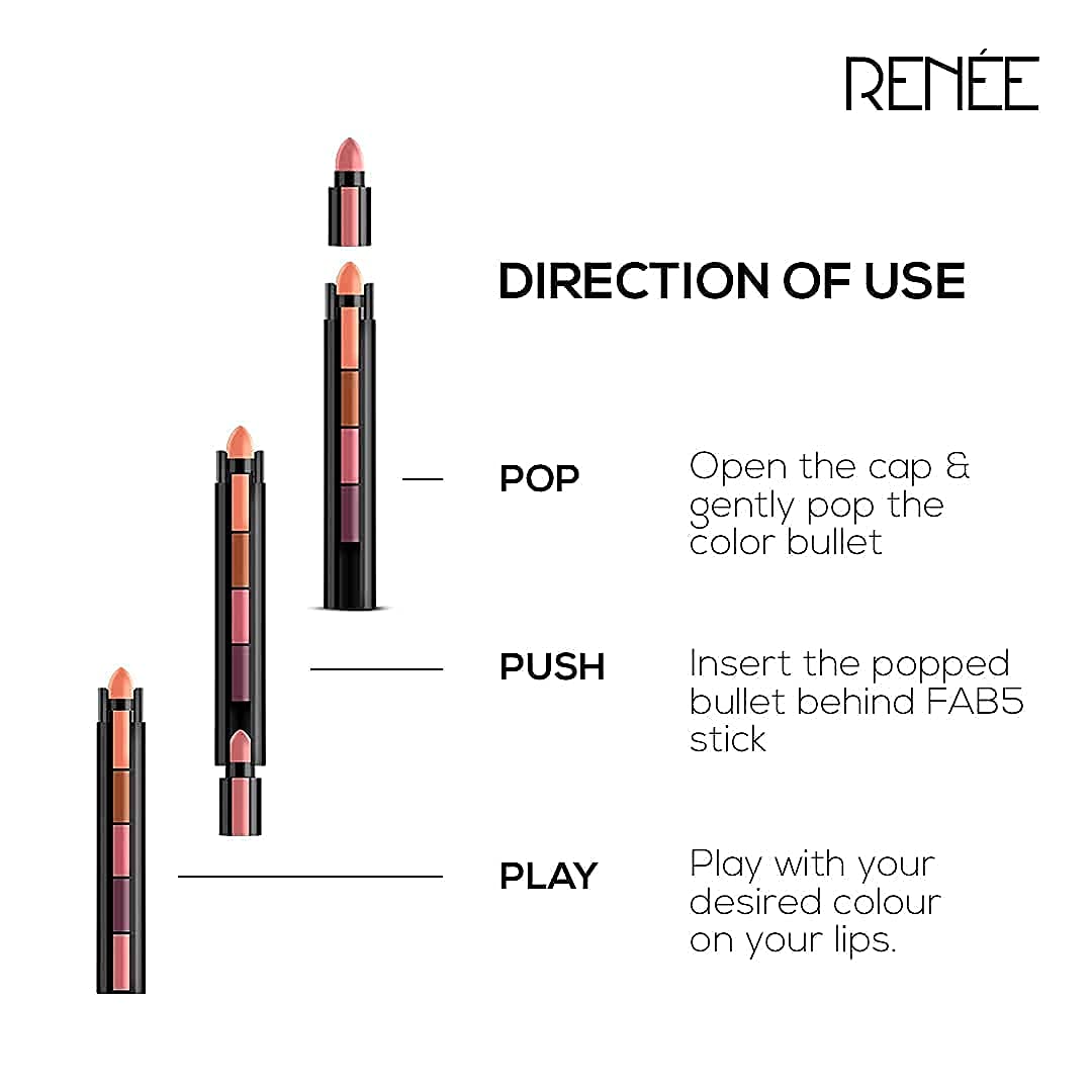 RENEE Lipstick FAB5 (Matte) & Lipstick FAB5 Nude (Matte)
