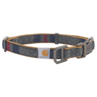 Carhartt Nylon Duck Dog Collar, Fully Adjustable Durable 2-Ply Cordura Nylon Canvas Collars for Dogs, Blanket Stripe, Large
