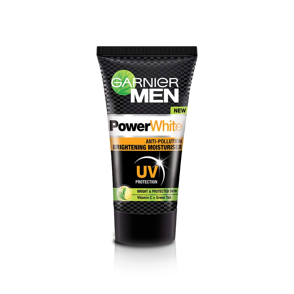 Garnier Men Power White Anti-Pollution Brightening Moisturiser,40g & Garnier Men, Face Wash, Brightening & Anti-Pollution, TurboBright Double Action, 100 g