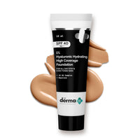 The Derma Co. 1% Hyaluronic Hydrating High Coverage Foundation With SPF 40 PA+++ for 12 Hour Long Stay & 12 Hour Oil Control | For All Skin Types & Even Skin - 18ml (03 Natural, 18ML)