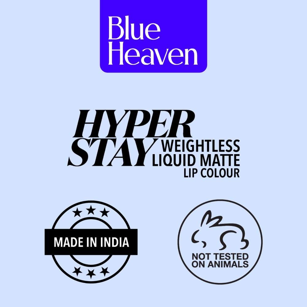 Blue Heaven Hyper Stay Weightless Liquid Matte Lipstick | Long-lasting & Smudge Proof | Non-Transfer Matte Lipstick for Women | Deep Valencia-30 | 6ml