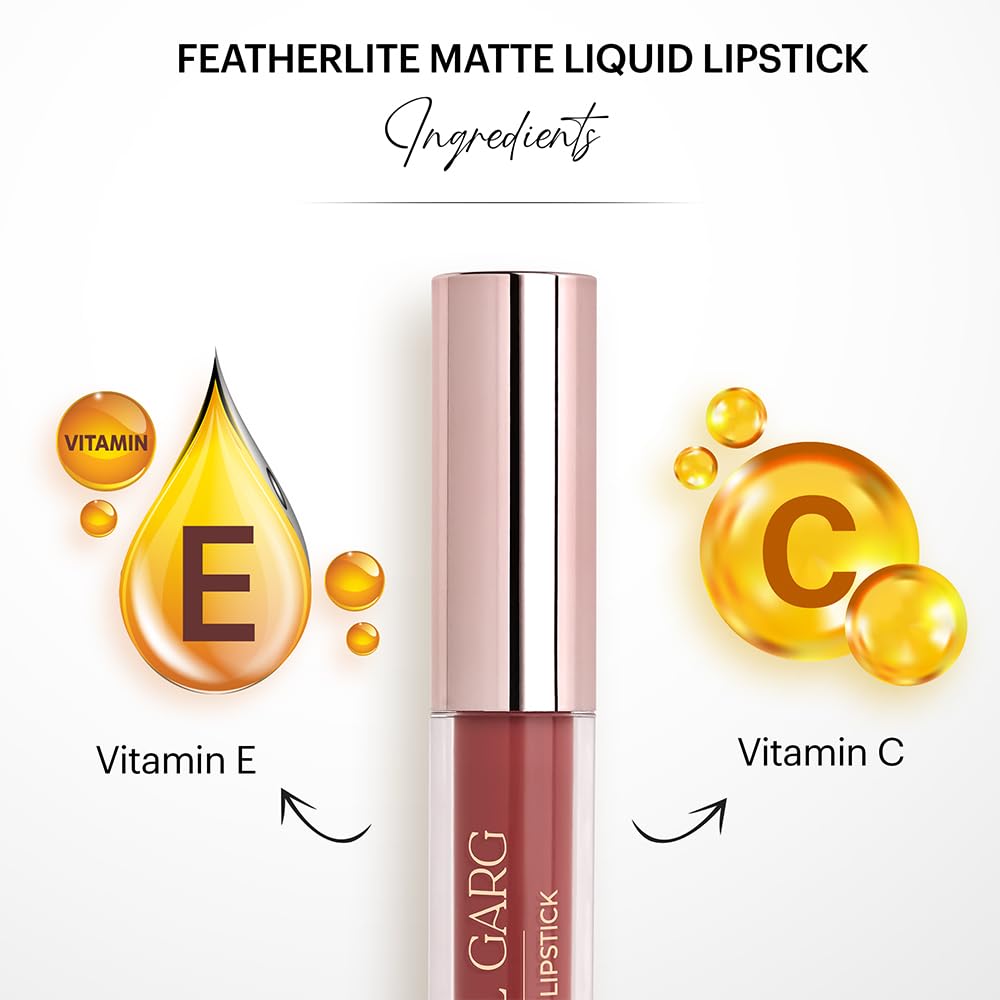 Parul Garg Beauty Featherlite Matte Liquid Lipstick | High-Pigment, Long-Wear & Non-Drying | Lightweight & Transfer-Proof | 100% Vegan & Clean Beauty | Paradise 32 - Rich Brown| 2.5ml