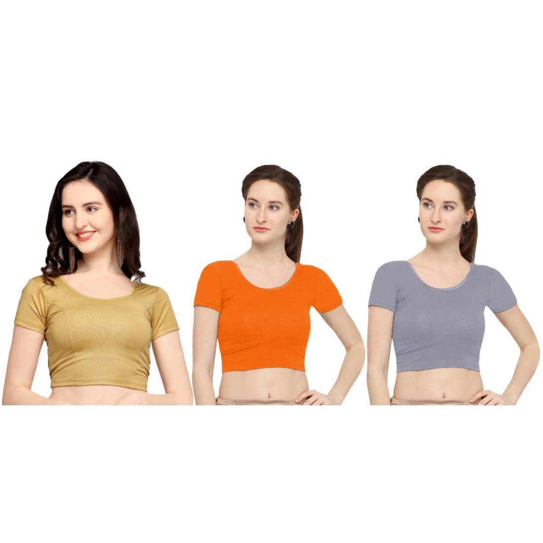 Life Win Stretchable Blouse 28 to 46 Size Cotton Lycra for Women