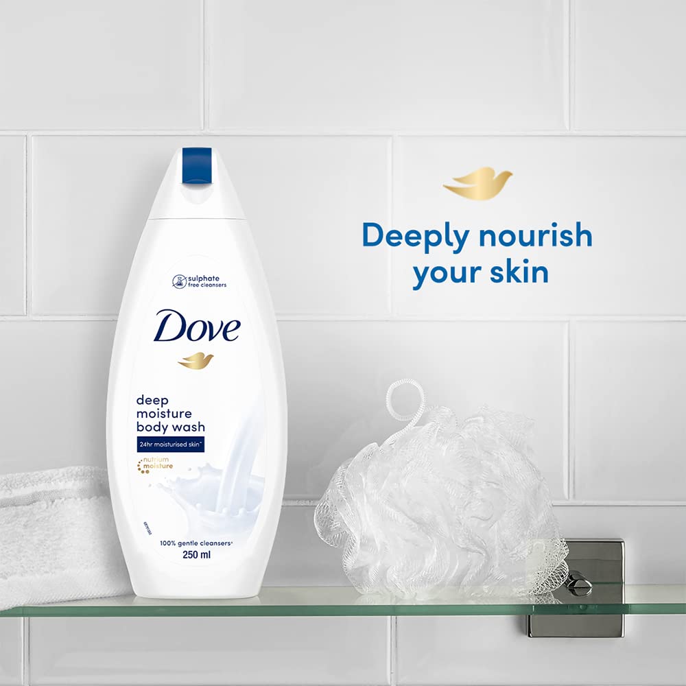 Dove Deeply Nourishing Body Wash|| With Moisturisers For Softer|| Smoother Skin|| 250 ml