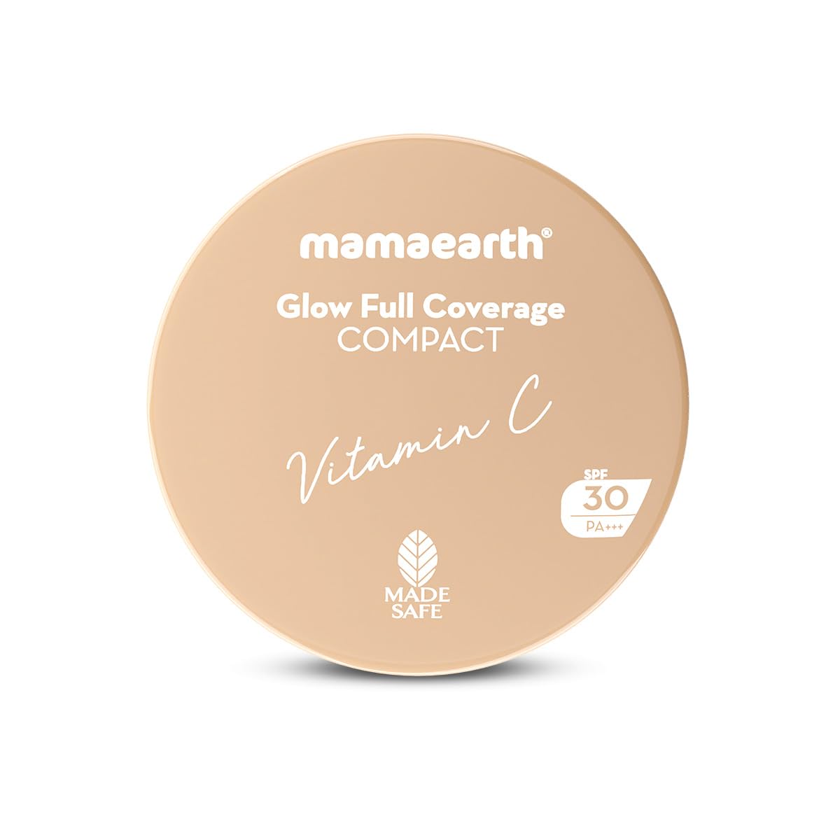 Mamaearth Glow Full Coverage Compact For Oily Skin, Spf 30 For Up To 3X Instant Glow - 9 Gm|Radiant, Natural|Even Toned Complexion|Mattifying|Up To 16-Hour Oil Control & Sweat-Resistant, Cream