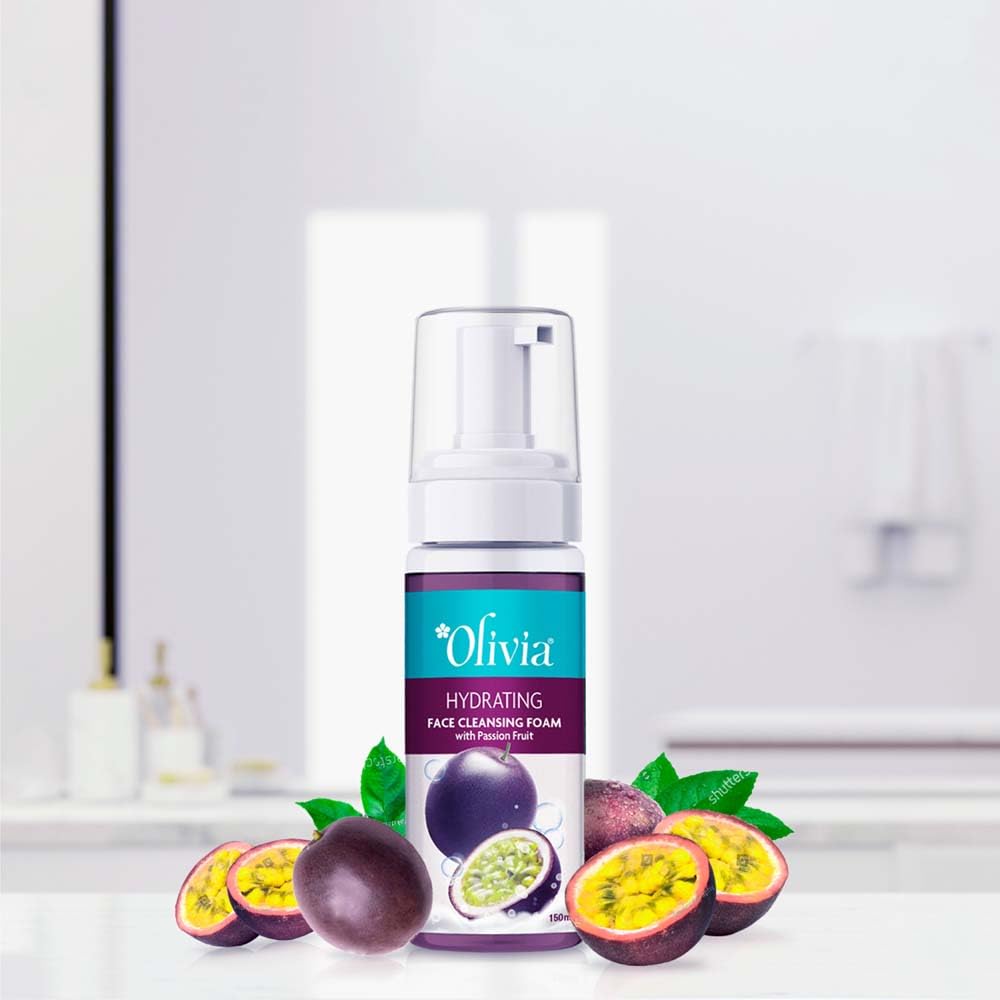 Olivia Hydrating Face Cleansing Foam With Passion Fruit For Deep Cleansing & Hydrated Skin, Mild Exfoliator & Cleansing Foam For Daily Use, Helps To Brighten The Skin, Face Wash Men And Women - 150Ml