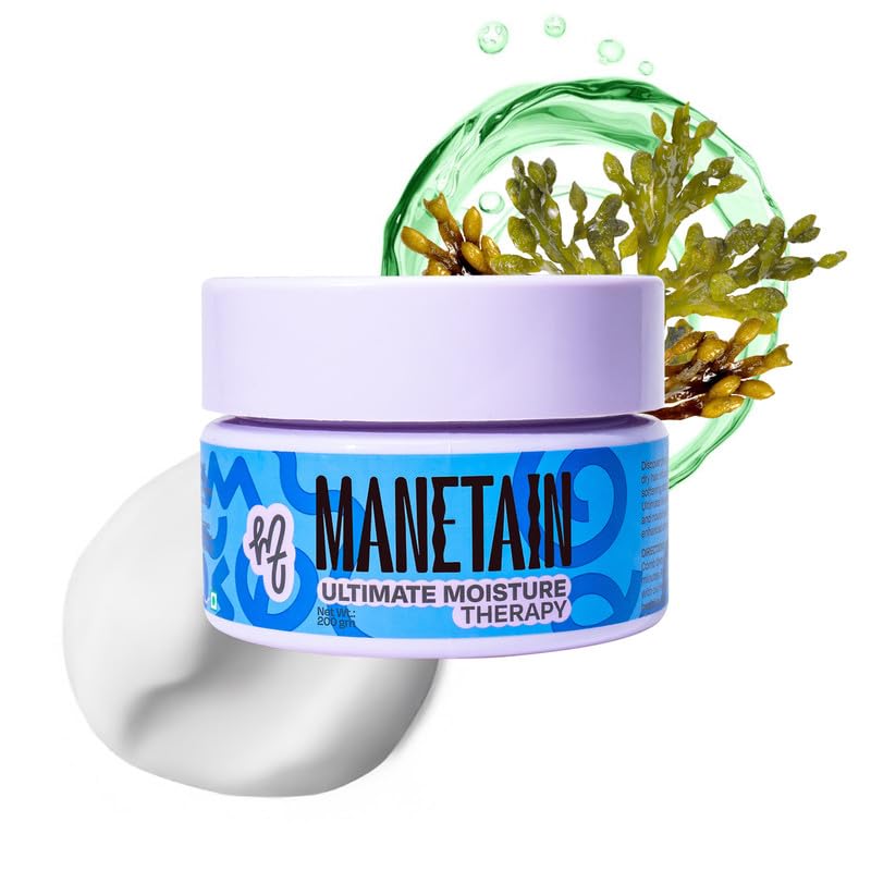 MANETAIN Ultimate Moisture Therapy - 200gm | Deep Conditioning for Dry, Frizzy, Thirsty Hair | Hydrating Formula with Algae Oil, Avocado Butter, and Hyaluronic Acid | Sulphate, Paraben, Silicone-Free | Curl Definition & Frizz Control