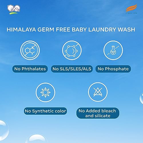 Himalaya Germ Free Baby Laundry Detergent Liquid 1 L (Bottle) | Plant Based Cleansers & Biodegradable Ingredients | Dermatologically Tested