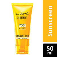 Lakmé Sun Expert Spf 50 Pa+++ Ultra Matte Lotion For All Skin Types, 50 Ml And Peach Milk Spf 24 Pa Sunscreen Moisturiser, 120 Ml, 2 Count