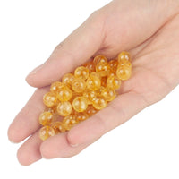 70PCS Natural 8MM Healing Gemstone, Citrine Energy Stone Round Loose Beads, Semi-Precious Crystal Beads with Free Elastic String for Jewelry Making DIY