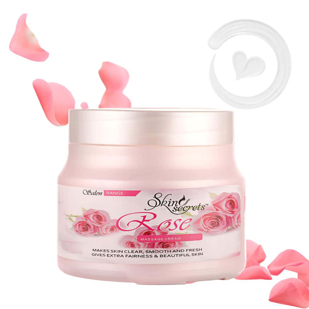 Skin Secrets Rose Massage Cream with Rose Essential Oil| Paraben Free, Cruelty Free & vegan (500gm)