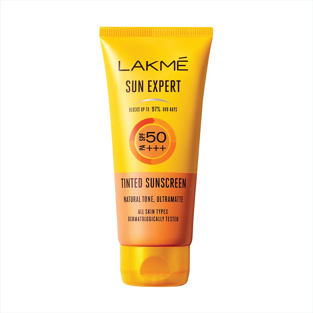 Lakmé Youth Infinity Skin Sculpting Night Creme, 50G & Sun Expert Tinted Cream for All Skin Type Sunscreen 50 Spf, 100G