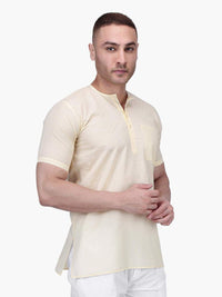 Rajubhai Hargovindas Men's  White Fine Cotton Short Kurta | Pack of 4 |