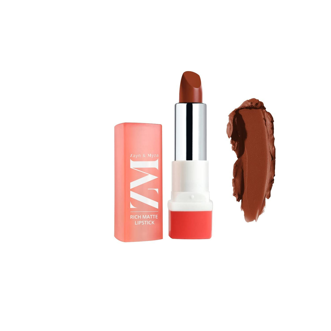 ZM Zayn & Myza Rich Matte Lipstick | Smooth and Light Weight | Intense Color in one Swipe | High Pigmentation Bullet Lip Stick Enriched with Argan oil, Murumuru and Shea Butter, (4.2 g, Forbidden)