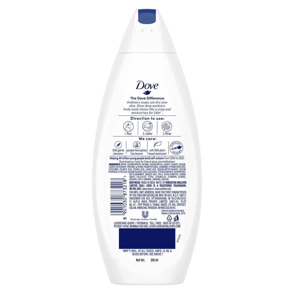 Dove Deeply Nourishing Body Wash|| With Moisturisers For Softer|| Smoother Skin|| 250 ml
