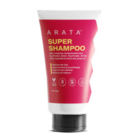 Arata 6-in-1 Super Shampoo | Prevents Hair loss | Restores pH Balance | Boosts Hair Thickness | Reduces Breakage | Fights Microbial Infections | Adds Shine | Shampoo For Women & Men | 150ml