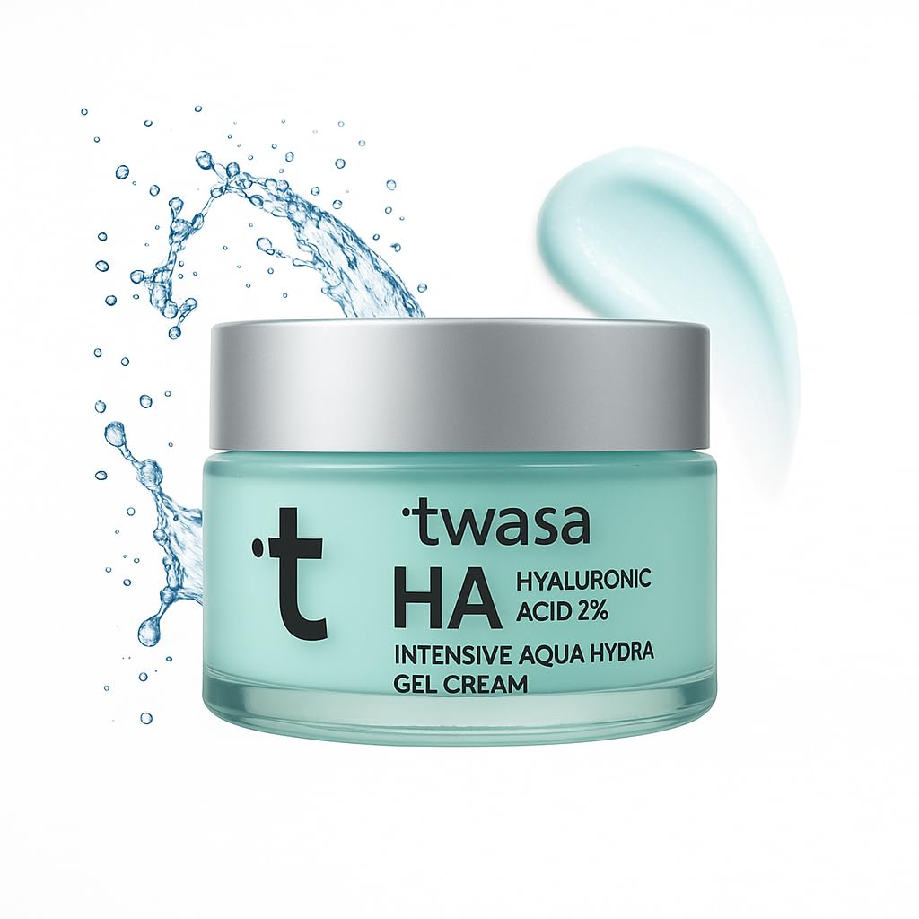 Twasa 2% Hyaluronic Acid Gel Cream 50g | Oil-Free, Non-Sticky, Light Water Gel for Fast Absorption & Intense Hydration | Long Lasting Hydration | For Dry Skin, Normal & Sensitive Skin