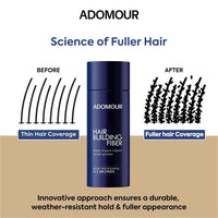 Adomour Hair Building Fiber 27.5g | Keratin Fibers for Thin, Fine & Thinning Hairs | Natural Coverage | For Thickening & Volumizing | Bald Spot Cover Up Hair Fiber Powder for Men & Women (Dark Brown)