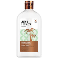 Just Herbs Body Lotion For Dry Normal & Combination Skin Nourishing Body Milk With Coconut + Almond - 300ml & Just Herbs Tinted Lip Balm 4 g (Cherry) Combo