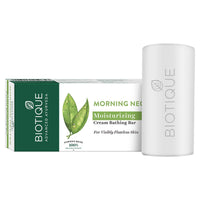Biotique Bio Morning Nectar Flawless Cream Bathing Bar, 150g & Biotique Basil And Parsley Revitalizing Body Soap, 150g
