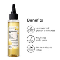 Brillare Rosemary Oil For Rapid Hair Growth | Improves Hair Thickness | Controls Hair Fall & Nourishes Scalp | 100% Natural, Non Greasy Hair Oil For Men & Women (100 ML)